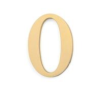 Solid Brass Door Number 0, Self Adhesive Door Plate House Numbers for Home Mailbox Address Sign, Peel & Stick
