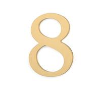 Solid Brass Door Number 8, Self Adhesive Door Plate House Numbers for Home Mailbox Address Sign, Peel & Stick