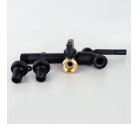 Solid Brass Double Outlet Garden Tap with 1/2 Inch Interface for Outdoor Use in Gardens, Patios and Laundry Areas, High Flow Rate with Copper Ball Valve