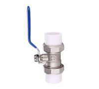 Solid Brass Double Union Ball Valve for 20mm PPR Pipes, Socket Fusion Ends, 1/2" Male Thread Option, Water Supply Shut-Off(PPR 20 Equal Dia)