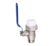 Solid Brass Double Union Ball Valve for 20mm PPR Pipes, Socket Fusion Ends, 1/2" Male Thread Option, Water Supply Shut-Off(1/2" Male Thread)