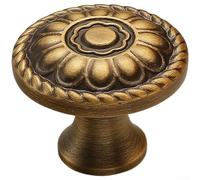 Solid Brass Drawer Knobs Antique Copper Finish for French Style Cabinets Wardrobe Handles Furniture Pulls 50mm(C)