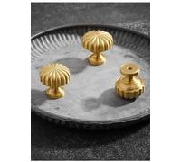 Solid Brass Drawer Knobs Personality Idyllic Pumpkin-Shaped Handle Gold Kitchen Cabinet Furniture Handles Wardrobe Pulls(Knob-30mm)
