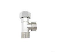 Solid Brass Faucet Splitter Valve Silver Resistant Solid Brass | M22 female inlet, G1/2 male outlet, includes M24 and G1/2 adapters, PTFE tape included, leak-free seal