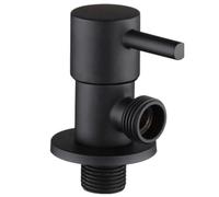 Solid Brass Faucet Triangle Valve Angle Inlet Water Stop G 1/2 Inch Hot Cold Heater Toilet Copper Core Switch(Black)