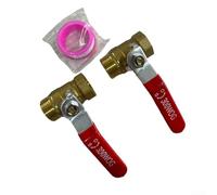 Solid Brass Full Port Ball Valve with Red Lever for Seamless Flow Control 1/2 3/4 Inch NPT Thread