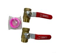 Solid Brass Full Port Ball Valve with Red Lever for Seamless Flow Control 1/2 3/4 Inch NPT Thread