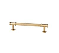 Solid Brass Furniture Handle Ribbed Romance Style PVD Gold T-Bar Kitchen Cabinet Pull Wardrobe Door Copper Knob(Pitch-96mm)