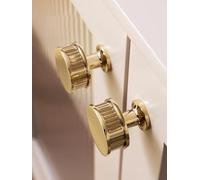 Solid Brass Furniture Handle Ribbed Romance Style PVD Gold T-Bar Kitchen Cabinet Pull Wardrobe Door Copper Knob(Knob-31mm)