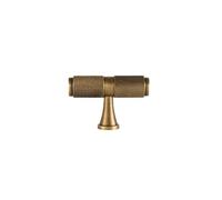 Solid Brass Furniture Handles Cross Knurled Single Hole Drawer Knobs T Bar Bronze Wardrobe Kitchen Cabinet Long Pulls(T Knob-50mm)