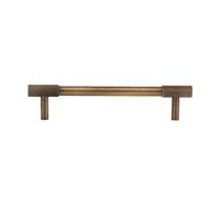 Solid Brass Furniture Handles Cross Knurled Single Hole Drawer Knobs T Bar Bronze Wardrobe Kitchen Cabinet Long Pulls(Bronze-128mm)