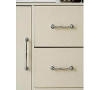 Solid Brass Furniture Handles Wardrobe Door Cabinet Handle Drawer Knob Chrome Bright Silver Cabinet Pull(Pitch-Row-128mm)