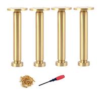 Solid Brass Furniture Legs Set of 4 Metal Legs for Adjustable Support on Sofa Cabinet Coffee Table TV Stand Bathroom Cabinet Couch and Chair Stylish Gold Finish 200mm/7.87in Size