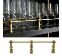 Solid Brass Gallery Rail Kit for Wine Storage, Anti-Fall Display Rack Tipping Rails, Multi-Functional Rails for Kitchen Cabinets Bookcases(A,90cm/35.4in)