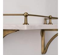 Solid Brass Gallery Shelf Rail 6mm Rod - Antique Brass, Bronze & Satin Brass - Kitchen Shelf Rail with Centre, End & Corner Brackets - 7 Antique Finishes (Venetian Brass, 500mm Rod)