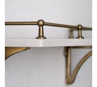Solid Brass Gallery Shelf Rail 6mm Rod - Antique Brass, Bronze & Satin Brass - Kitchen Shelf Rail with Centre, End & Corner Brackets - 7 Antique Finishes (Roman Brass Dark, Centre Bracket)