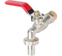 Solid Brass Garden Tap with Long Lever Handle, G1/2" Quick-Connect Water Faucet for Outdoor Yard Park Use