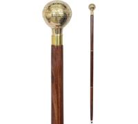 Solid Brass Globe Head Handle Victorian Wooden Walking Stick Cane Unisex Best Gift For Christmas