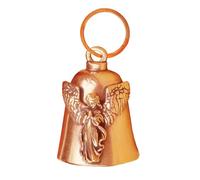 Solid Brass Guardian Angel Motorcycle Bell with Angel Praying Wings Design for Biker Ride Safe Good Luck & Protection - Gremlin Bell Keychain Gift for Riders Men Women