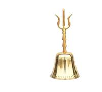 Solid Brass Hand Bell Brass Large Hand Ringing Bells Pure Copper Feng Shui King Kong(Trident bell)