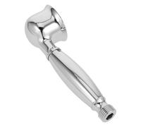 Solid Brass Handheld Shower Head with Curved Handle, G1/2 Bathroom Wand | Polished Chrome Finish, Precision Nozzles, Single Spray Flow, Detachable Design, Universal Hose Connection for Shower Stalls