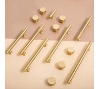 Solid Brass Handle Vertical Lines Linear Kitchen Cabinet Gold Knobs T Bars Bedroom Wardrobes Long Pull Drawer Handle(Pitch-row-96mm)
