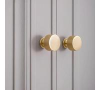Solid Brass Handle Vertical Lines Linear Kitchen Cabinet Gold Knobs T Bars Bedroom Wardrobes Long Pull Drawer Handle(Knob-35mm)