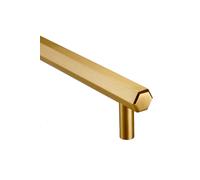 Solid Brass Hexagon Bar Handle 384mm - Brushed Gold Finish PUSHKA HOME Gold One Size