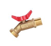 Solid Brass Hose Bibb Leak Proof Brass Hose Bib 0.5 Inch Inlet and 3/4 Inch Outlet Connector for Irrigation Systems Garden Adapter
