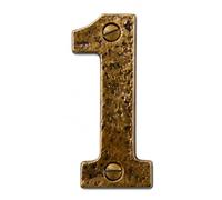 Solid Brass House Number 1 Plaque Sign 3 Inch Address Number Plate for Front Door, Gate, Wall, Office, Building, Hotel, Business, Home Identification and Wayfinding Signage