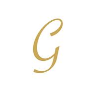 Solid Brass House Numbers Letter A-Z Golden 50mm Address Plaque Sign Number Decor for Wall Villa Hotel Mailbox Door Plates Figures Dormitory Home Metal Polished Alphabet, for Cafe Decoration (G)