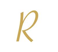 Solid Brass House Numbers Letter A-Z Golden 50mm Address Plaque Sign Number Decor for Wall Villa Hotel Mailbox Door Plates Figures Dormitory Home Metal Polished Alphabet, for Cafe Decoration (R)