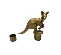 Solid Brass Kangaroo Head Handle for Walking Stick - Antique Style Cane Head Only - Vintage Brass Grip Replacement for Wooden Shaft - Decorative Animal Handle Gift for Men & Women