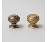 Solid Brass Kitchen Beehive Cabinet Knobs 30mm Brass Beehive Cabinet Knobs 30mm - Satin Brass