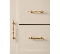 Solid Brass Kitchen Cabinet Handles Drawer Pulls T Bar Handles Knobs Wardrobe Furniture Handle Hardware Door Knocker(Pitch-row-96mm)