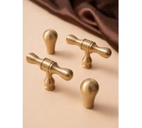 Solid Brass Kitchen Cabinet Handles Drop Shaped Drawer Knobs Cupboard Door Pulls Wardrobe Hardware Gold Furniture Handles(Knob-17mm)