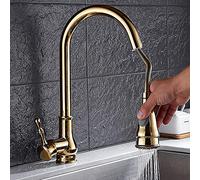 Solid Brass Kitchen Faucet, Single Handle Mixer, 360° Swivel, Hot & Cold Water Tap, Modern Design for Sinks, Durable & Elegant, Perfect for Contemporary Kitchens.