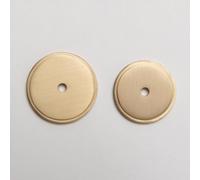 Solid Brass Knurled Kitchen Pull Handles & Knobs - Satin Brass Round Backplate for Drawer Knobs 36mm