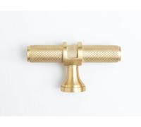 Solid Brass Knurled Kitchen Pull Handles & Knobs Satin Brass TBAR