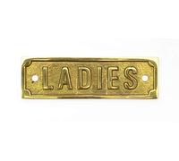 Solid Brass LADIES/GENTS Signs (9cm x 3cm) (LADIES)