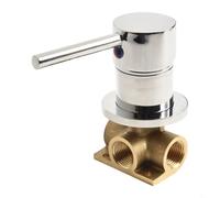 Solid Brass Manual Mixer Valve Featuring Single Lever Operation And Integrated On Off Valves For Easy Temperature Control In Round Concealed Wall Mounted Shower Setup With Chrome Finish(Chrome)