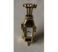 Solid Brass Miniature Golf Cart Bag & Clubs Clock Leonardo Collection lp7781 BNIB