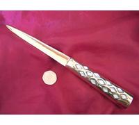 solid brass mother of pearl inlaid letter opener (35911b)
