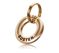 Solid Brass or Stainless Steel Round Personalised Engraved Dog/Pet ID Tag