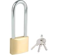 Solid Brass Padlock with 3 Keys, 2-3/4 Inch Long Shackle Locker Lock, 1-9/16"(40mm) Wide Lock Body Weatherproof Padlock for Sheds, Storage Unit, Gym Locker, Outdoor Fence, Gate, Garage, Warehouse
