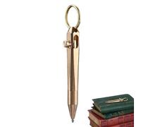 Solid Brass Pen - Compact Signature Writer, Pocket-Sized Travel Ball Point | Short Paragraph Mini Pen for Notebooks, Delicate Bolt Action Writing Musical Instrument, Everyday Premium Portable Pen