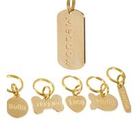 Solid Brass Personalized Dog Tags, Deep Engraved Pet ID Tag for Dogs and Cats, Heavy Duty Extra Thick Custom Name & Phone Number, Never Wear Off, Gift for Pets, 2 Polishing Pads Included (Rectangle)