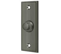 Solid Brass Rectangular Contemporary Bell Button (Antique Nickel)