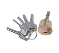 Solid Brass Rim Cylinder Lock Replacement for Front Door Security | Includes Trim Ring, Mounting Plate, Screws and Keys, Rekeyable Design for Wooden Doors Random Color Random Style
