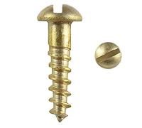 Solid Brass Round Head Slotted Woodscrew ~ All Gauges & Sizes inc. 4,6,8 Screw (20, No.6 x 1.1/2")
